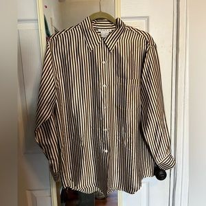 Vintage Striped Silk Collared Shirt